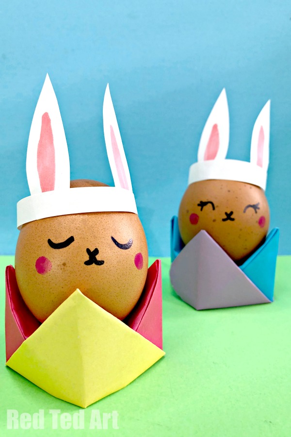 Origami egg cups.
