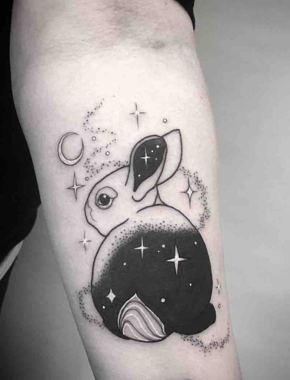 Outstanding bunny tattoo for Easter.