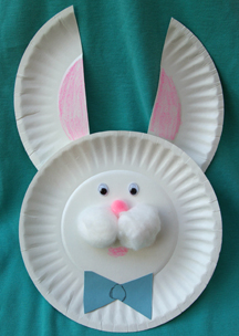 Paper plate Easter bunny.