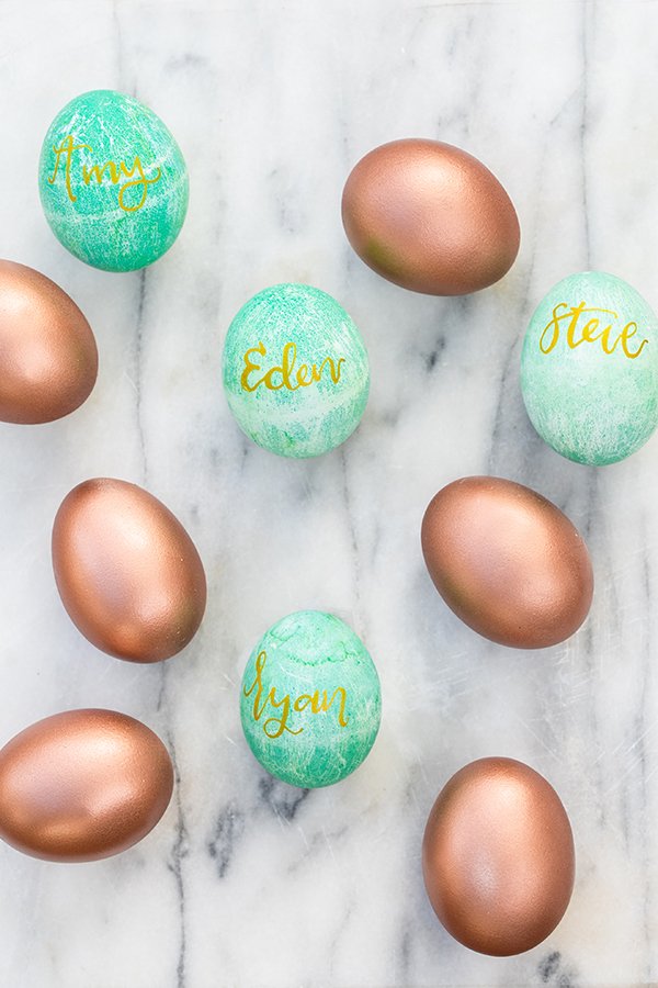Sassy calligraphy Easter eggs.