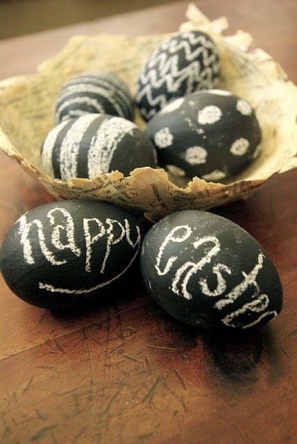 Simple chalkboard Easter eggs.