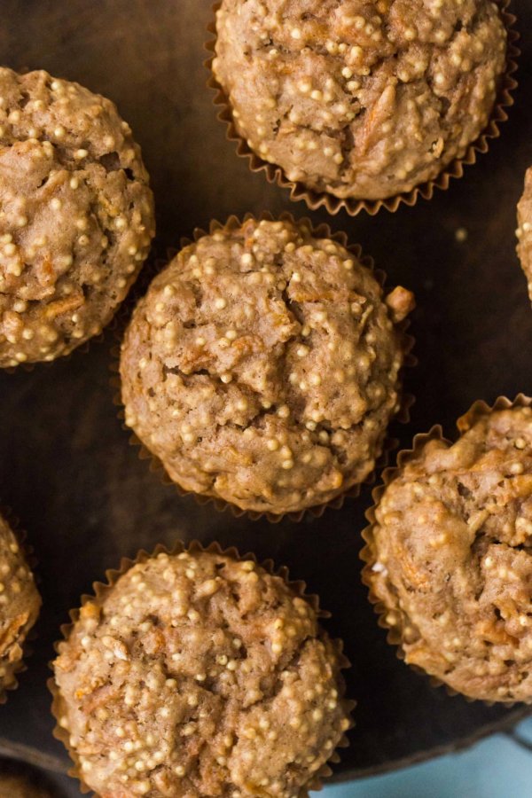 Spiced carrot millet muffins.