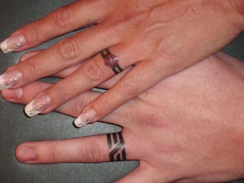 Unique ring tattoos.