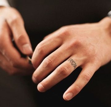 Wonderful wedding ring tattoo.