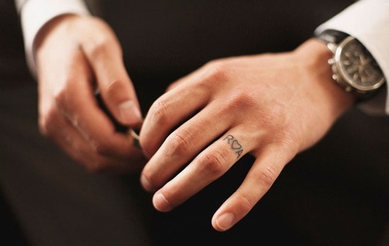 Wonderful wedding ring tattoo.