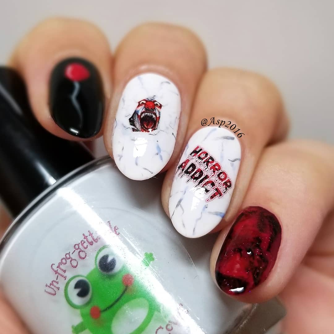Perfect Halloween nails. Pic by asp2016