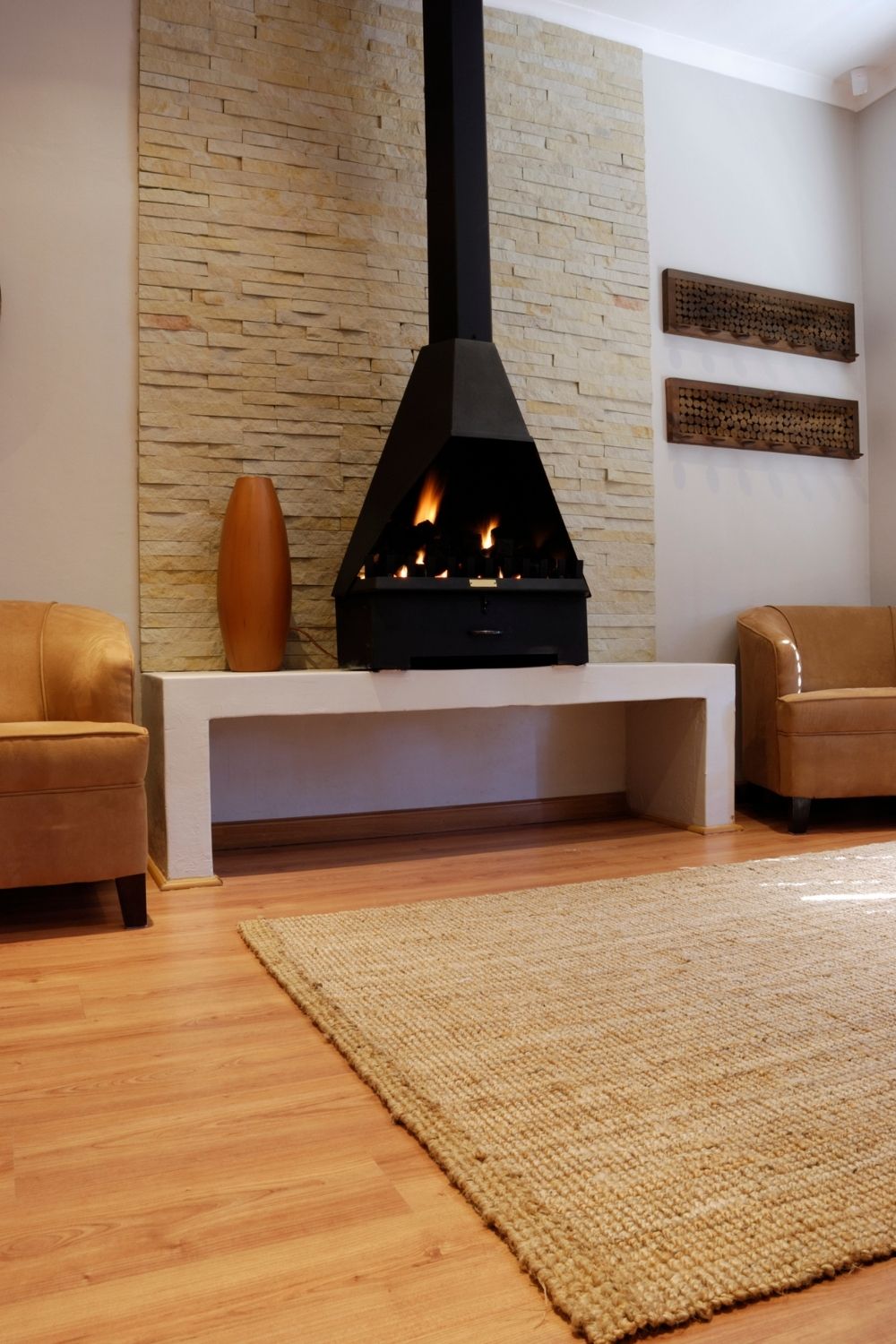 Install an ethanol fireplace in the living room