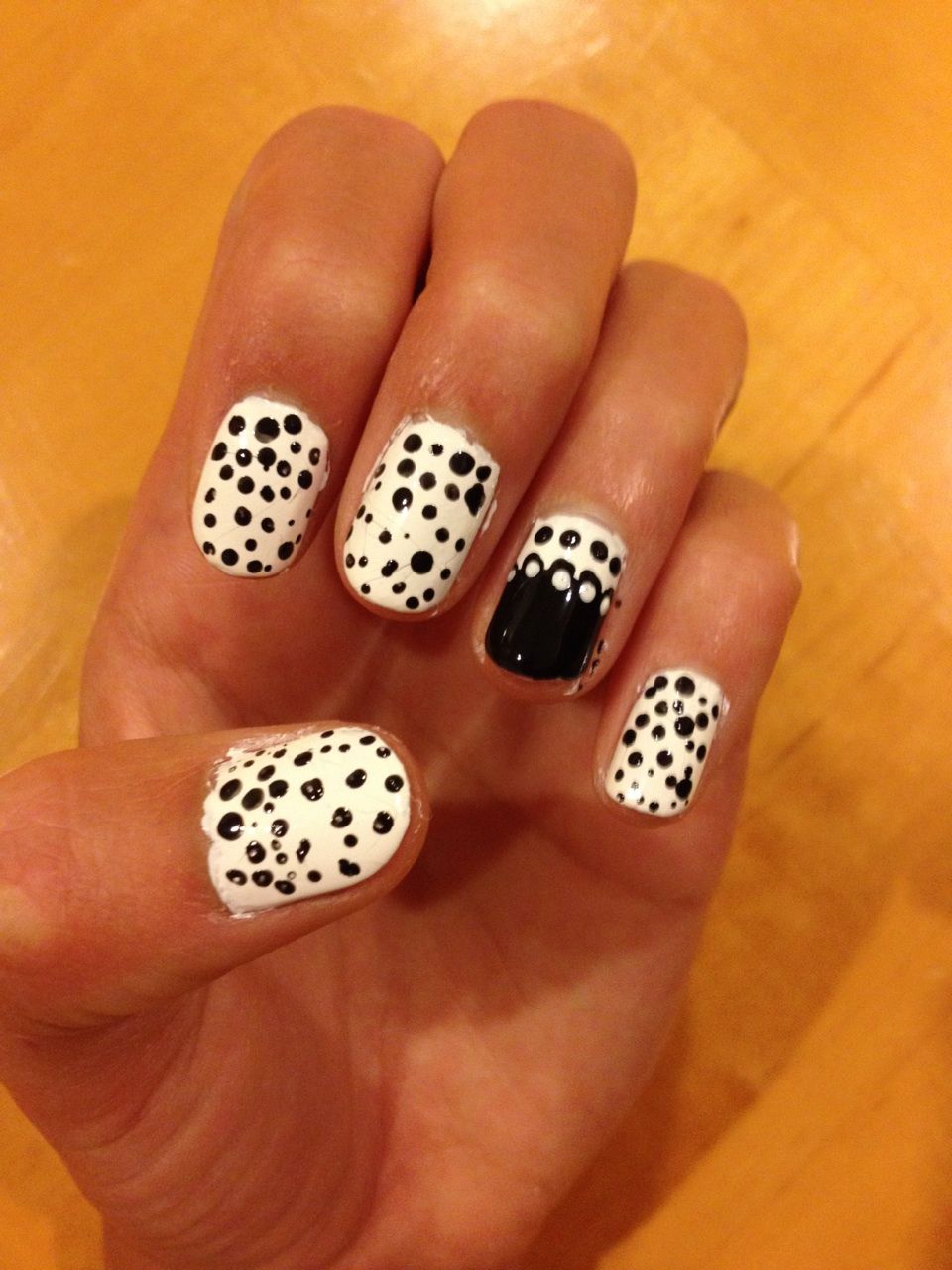 Cool Black Polka Dots Nails