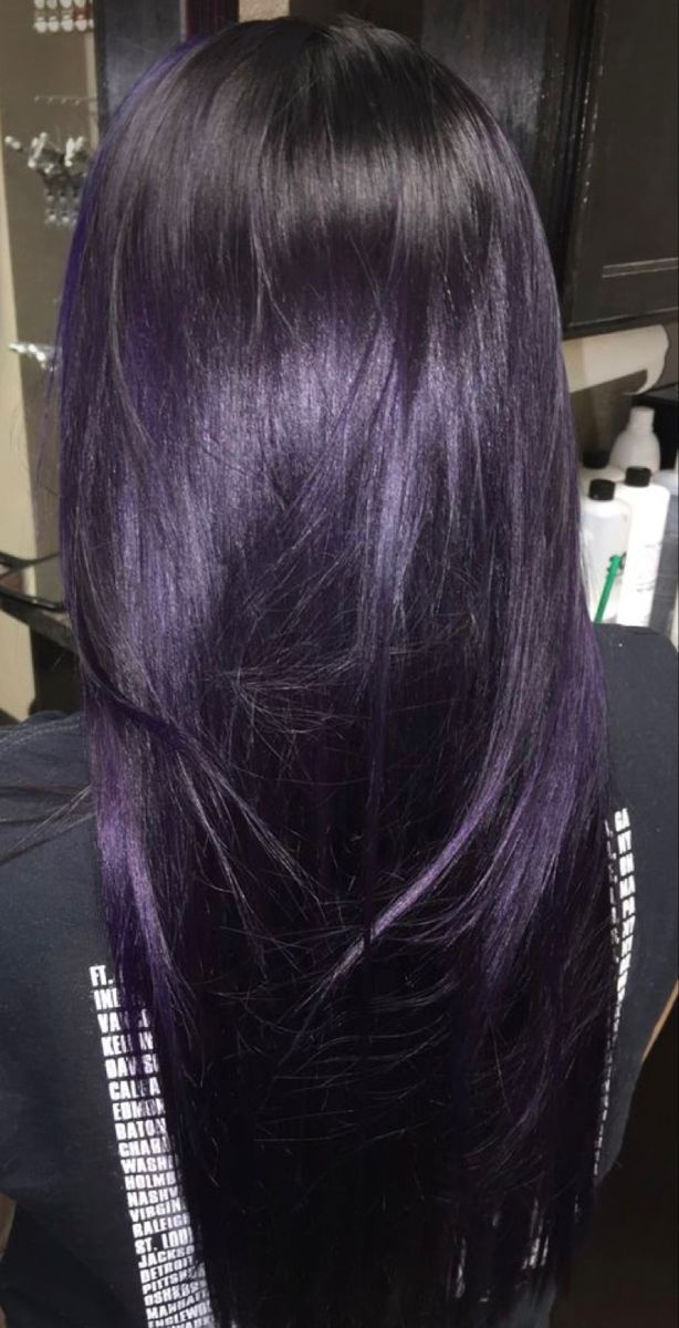 Silky Front Layered Violet Hair Style